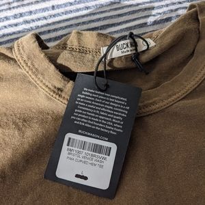 NWT Brown Buck Mason Pima Cotton Curved Hem Tee